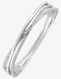 Jonc ouvrant argent 925 ‰ rhodié et oxyde de zirconium SO OR