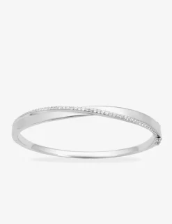 Jonc ouvrant argent 925‰ rhodié et oxydes de zirconium SO OR