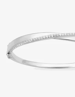 Jonc ouvrant argent 925‰ rhodié et oxydes de zirconium SO OR