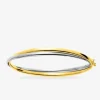 Jonc ouvrant croisé bicolore or 750 ‰ 2 x 3 mm SO OR
