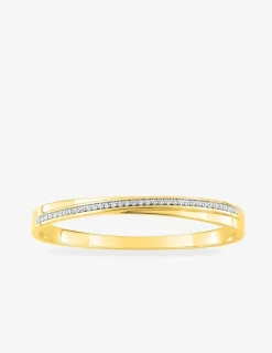 Jonc ouvrant croisé en plaqué or, oxyde de zirconium et rhodium SO OR