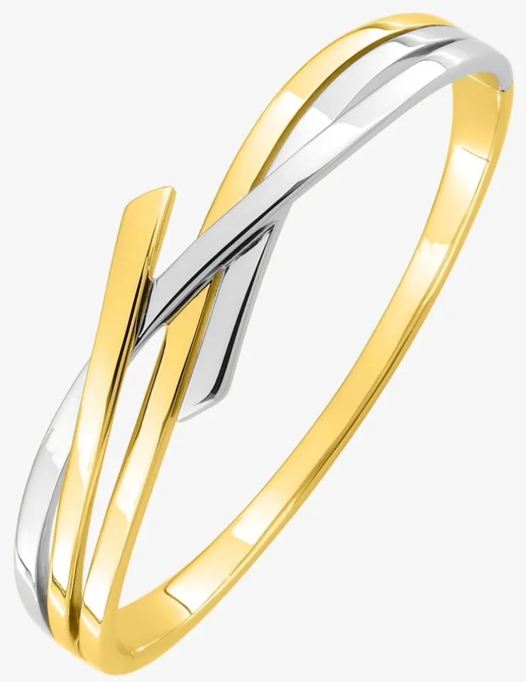 Jonc ouvrant plaqué or et rhodium SO OR
