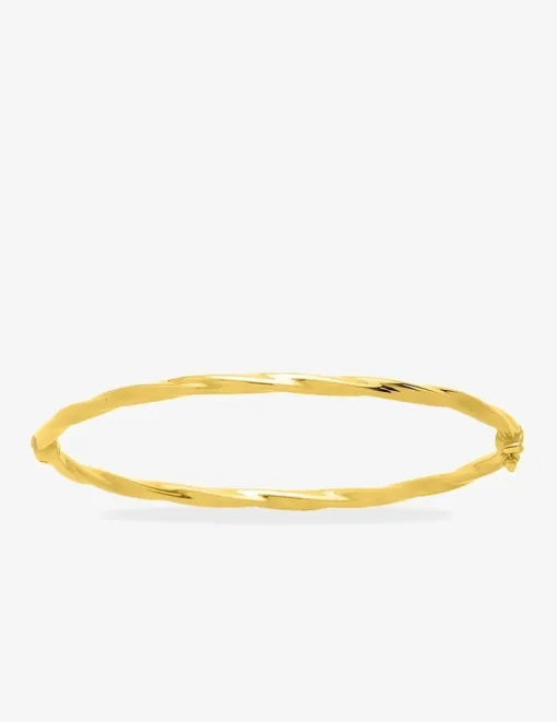 Jonc ouvrant torsadé or jaune 750 ‰ 3 mm SO OR