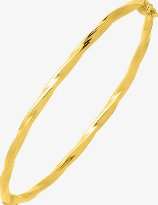 Jonc ouvrant torsadé or jaune 750 ‰ 3 mm SO OR