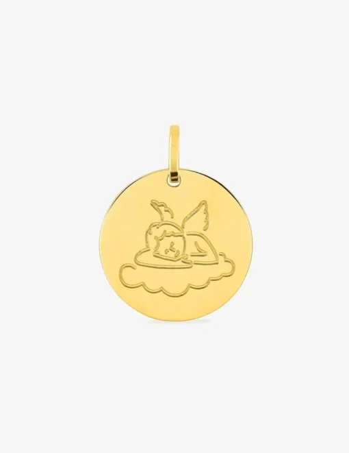 Médaille ange dormeur en or 375‰ SO OR