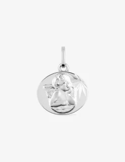 Médaille ange en or blanc 375 ‰ SO OR