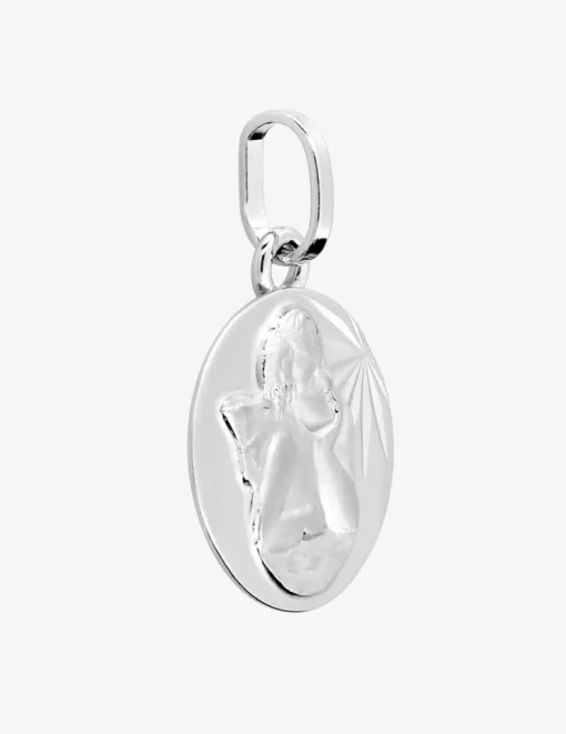 Médaille ange en or blanc 375 ‰ SO OR