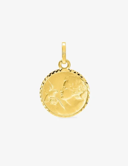 Médaille ange en or jaune 375 ‰ SO OR