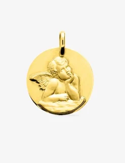 Médaille ange en or jaune 375 ‰ SO OR