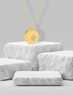 Médaille ange jeton en or jaune 375 ‰ SO OR