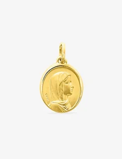 Médaille ovale Vierge plaqué or SO OR