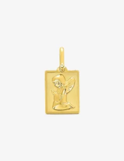 Médaille rectangle ange or jaune 375‰ SO OR