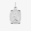 Médaille rectangle Saint Christophe or blanc 750‰ SO OR
