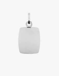 Médaille rectangle Saint Christophe or blanc 750‰ SO OR