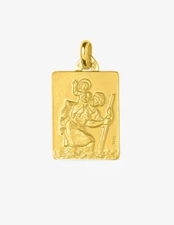 Médaille rectangle Saint Christophe or jaune 750‰ SO OR