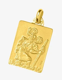 Médaille rectangle Saint Christophe or jaune 750‰ SO OR