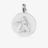 Médaille ronde 18 mm ange argent 925‰ rhodié SO OR