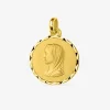 Médaille ronde Vierge or jaune 750‰ liseré diamanté SO OR