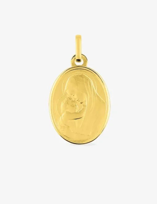 Médaille Vierge à l'enfant en or jaune 375 ‰ SO OR