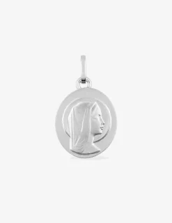 Médaille Vierge en or blanc 375 ‰ SO OR