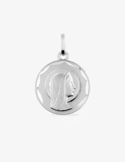 Médaille Vierge en or blanc 375 ‰ SO OR
