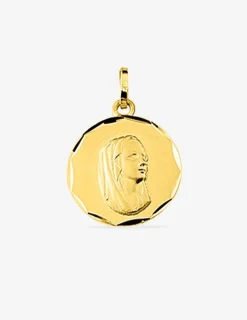 Médaille Vierge or jaune 375‰ liseré diamanté SO OR