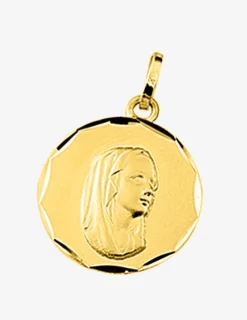 Médaille Vierge or jaune 375‰ liseré diamanté SO OR
