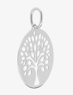Pendentif 15 mm arbre de vie or blanc 375‰ SO OR