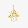 Pendentif abeille or jaune 375‰ et perle de culture d'eau douce 5 mm SO OR