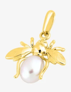 Pendentif abeille or jaune 375‰ et perle de culture d'eau douce 5 mm SO OR