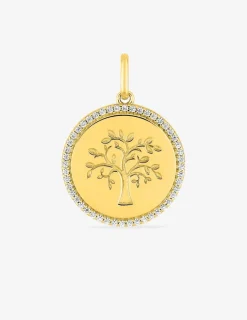 Pendentif arbre de vie en plaqué or avec oxydes de zirconium SO OR