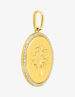 Pendentif arbre de vie en plaqué or avec oxydes de zirconium SO OR