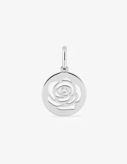 Pendentif argent 925 ‰ rhodié motif "rose" SO OR