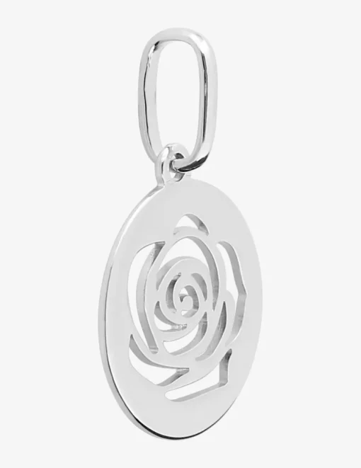 Pendentif argent 925 ‰ rhodié motif "rose" SO OR