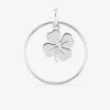 Pendentif argent 925 ‰ rhodié trèfle et cercle SO OR