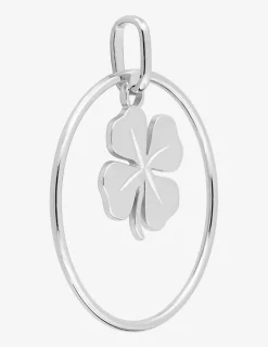 Pendentif argent 925 ‰ rhodié trèfle et cercle SO OR