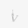 Pendentif argent 925 ‰ rhodié "V" avec oxydes de zirconium SO OR