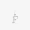 Pendentif argent 925 ‰ rhodié "F" avec oxydes de zirconium SO OR