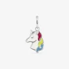 Pendentif argent 925‰ laqué email licorne fantaisie SO OR