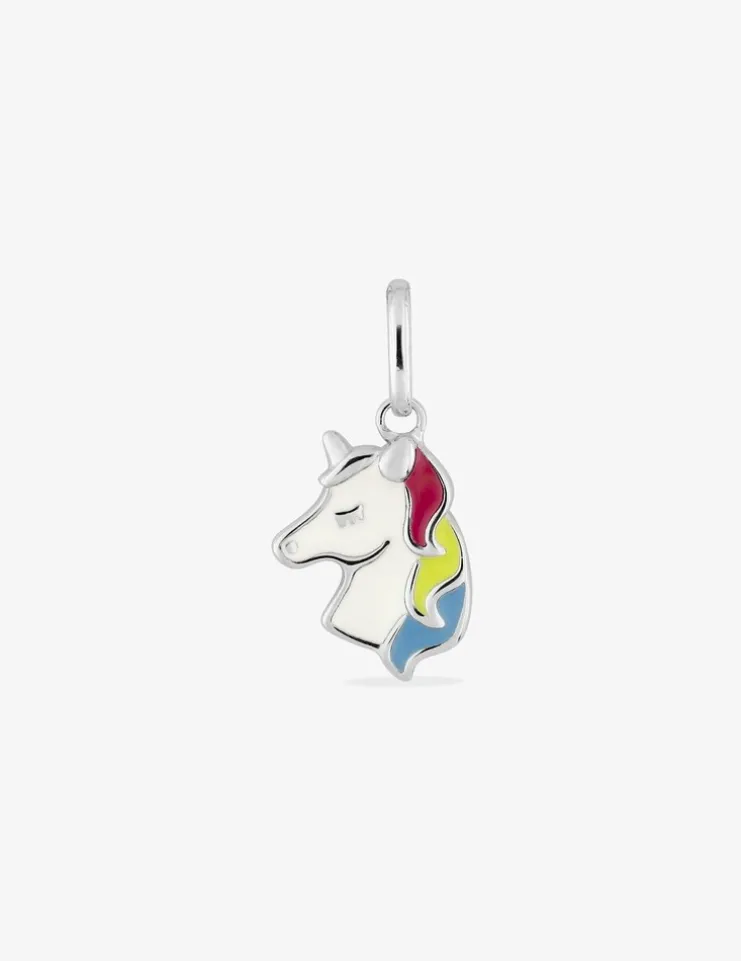 Pendentif argent 925‰ laqué email licorne fantaisie SO OR