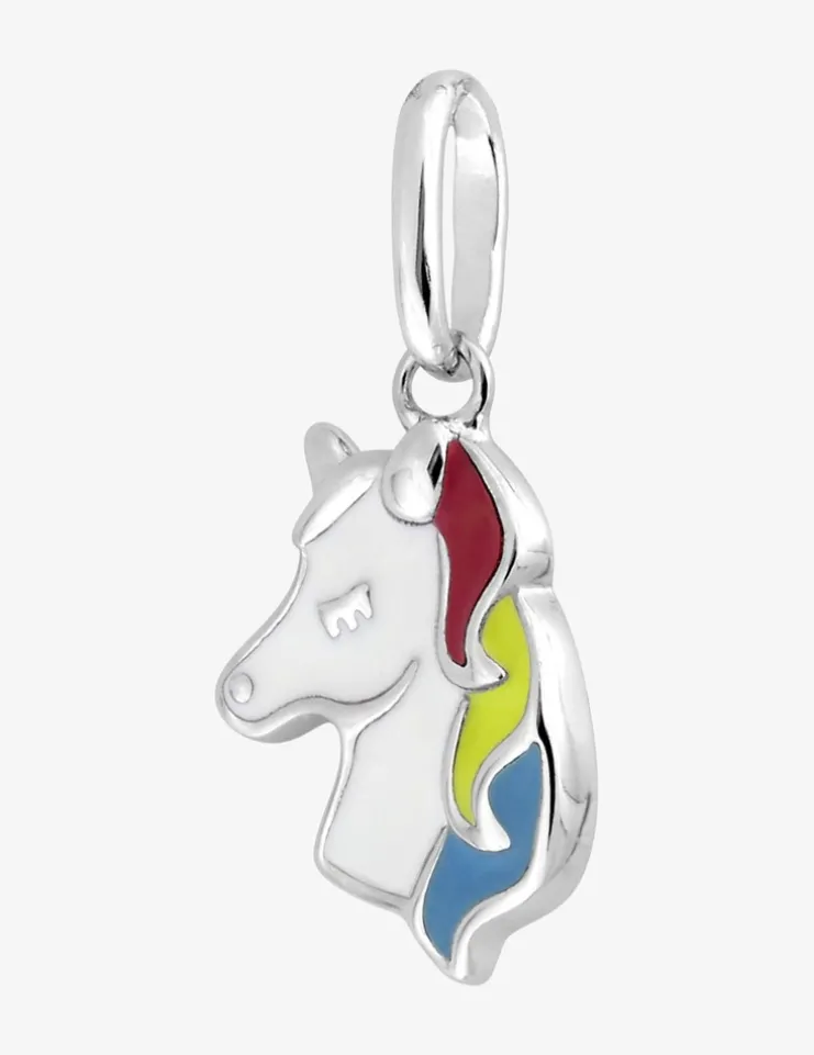 Pendentif argent 925‰ laqué email licorne fantaisie SO OR