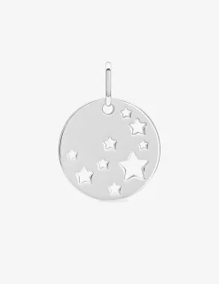Pendentif argent 925‰ médaille étoiles fantaisies SO OR