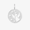 Pendentif argent 925‰ style médaille avec découpes motif ange sur bélières SO OR