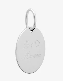 Pendentif argent rhodié 925 ‰ gravé "Je t'aime maman" SO OR