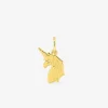 Pendentif breloque tête de licorne en plaqué or SO OR
