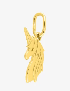 Pendentif breloque tête de licorne en plaqué or SO OR