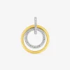 Pendentif cercle or jaune 375 ‰ et oxydes de zirconium avec rhodium SO OR