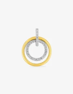 Pendentif cercle or jaune 375 ‰ et oxydes de zirconium avec rhodium SO OR