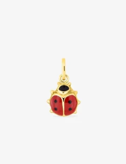 Pendentif coccinelle or jaune 750 ‰ et laque SO OR