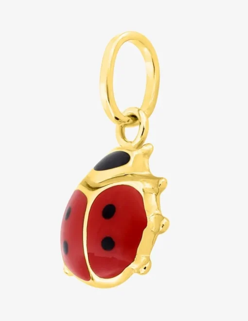 Pendentif coccinelle or jaune 750 ‰ et laque SO OR